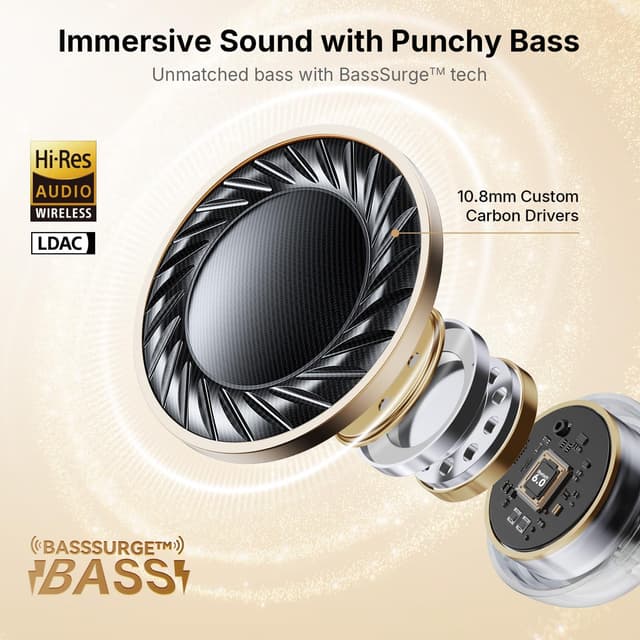 Detalle de EarFun Clip Open Ear Headphones • 40H playtime