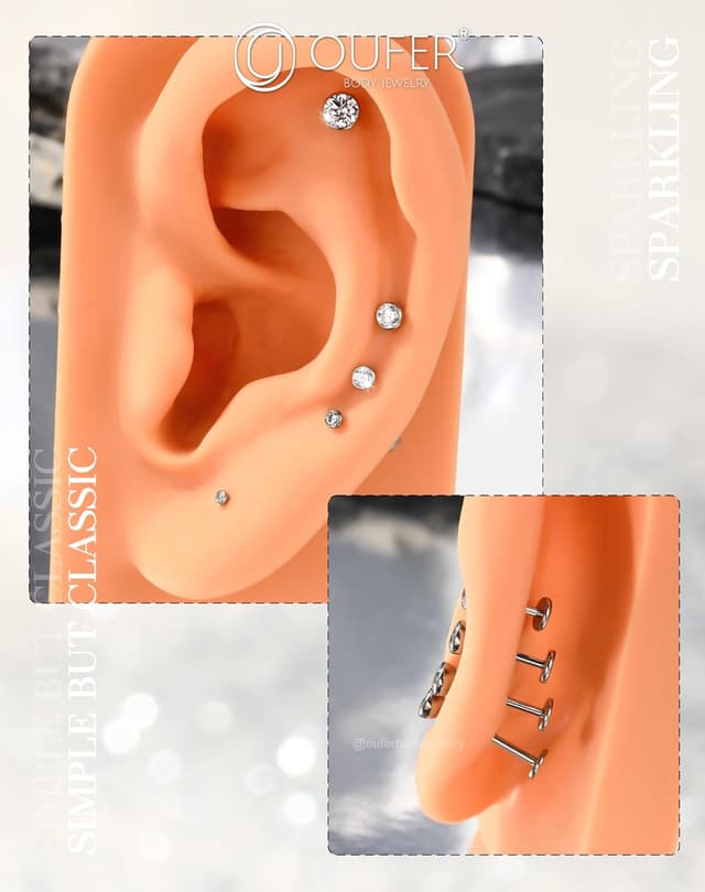 Detalle 2 de OUFER Body Piercing Internally Helix Earring