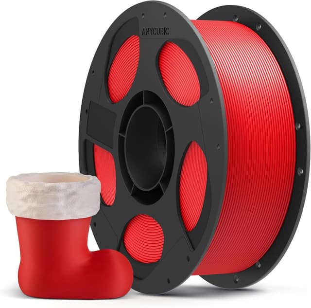 Detalle de ANYCUBIC PLA Filament 1.75mm (Intelligent Identification), 1kg Reusable Spool, Texture Red