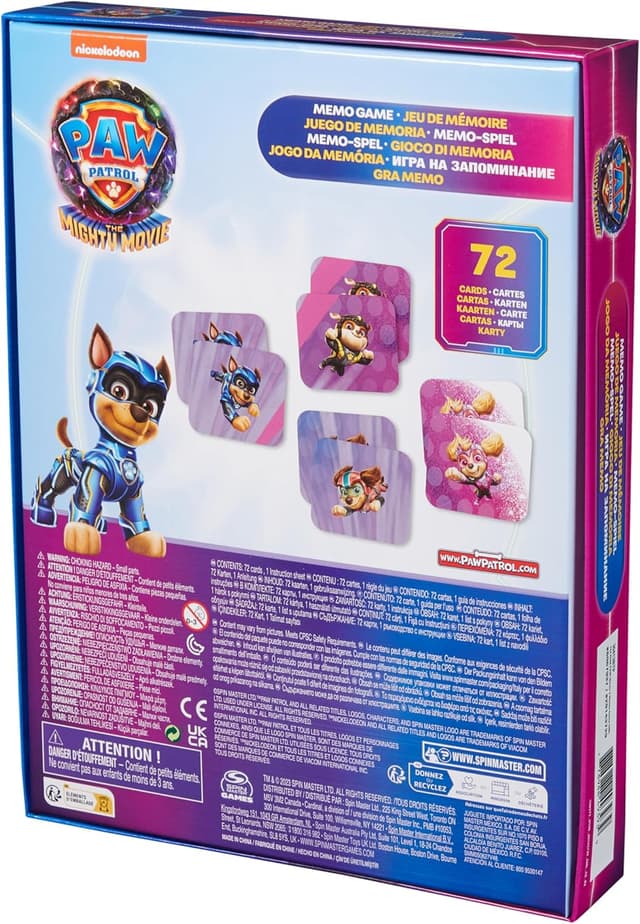 Detalle 2 de Editrice Giochi Paw Patrol: Il Super Film – Memory tematizzato da 72 carte (4+ anni)