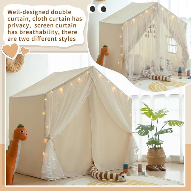 Detalle de Kids Play Tent with Padded Mat (Princess Castle) — Indoor Playhouse for Toddlers