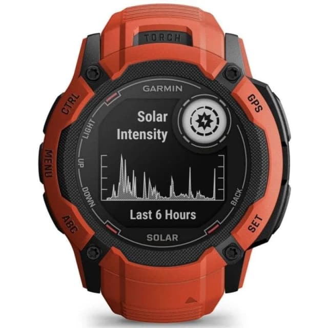 Detalle 2 de Garmin Instinct 2X Solar rojo — reloj inteligente