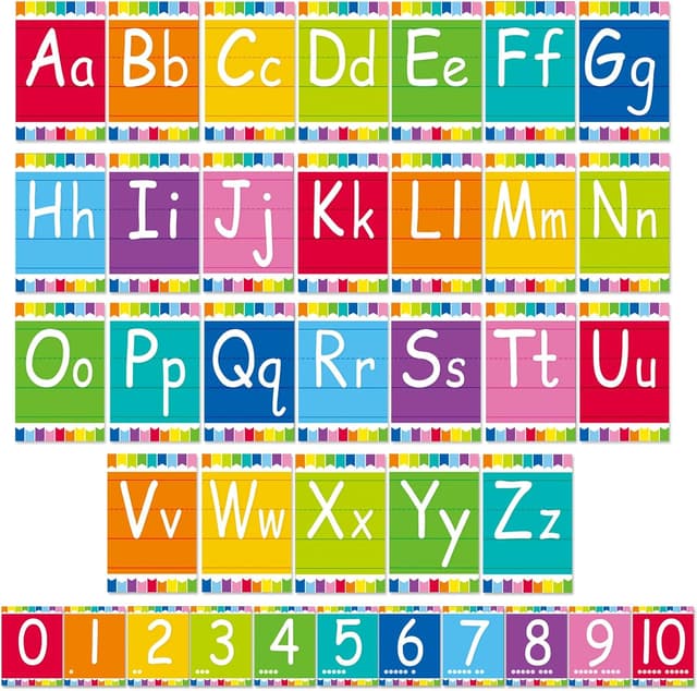 Thumbnail 6 de Adduster Bulletin Board Letters ABC Alphabet Poster Classroom Set (Blackboard-style)