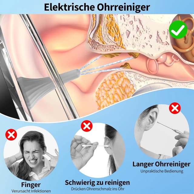 Thumbnail 4 de JDZ Ohrenreiniger 2000mAh Ohrensauger