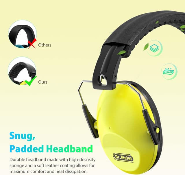 Detalle de Dr.meter Gehörschutz Kind – Kids Ohrenschützer mit verstellbarem Kopfband (NRR 27 dB) für Schlafen & Lernen