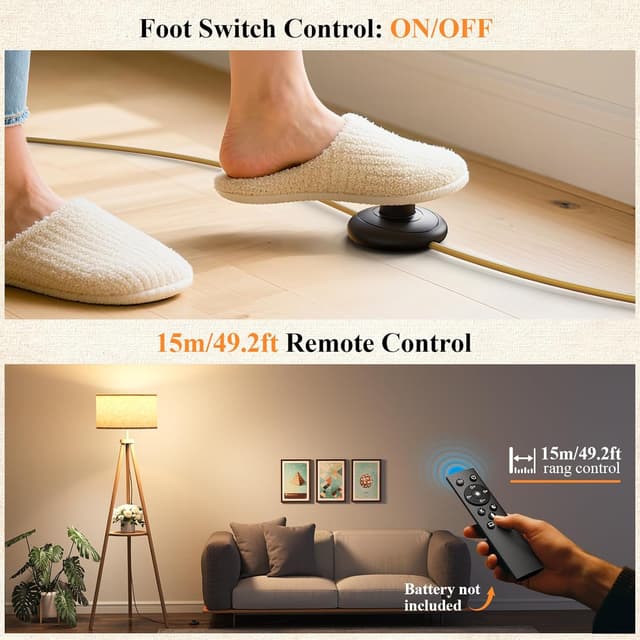 Thumbnail 2 de YICAIZI Tripod Floor Lamp with Storage Shelves