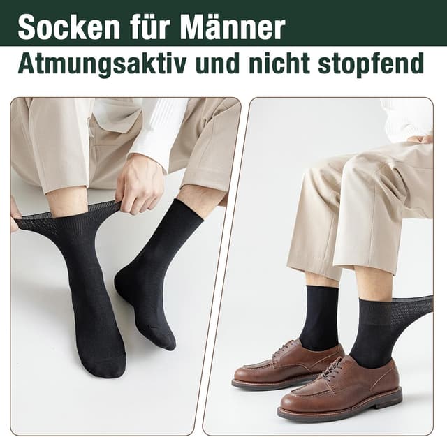 Thumbnail 6 de CooTooLa Herren Crew Business Socken (43–46), Baumwolle, atmungsaktiv – 5 Paar