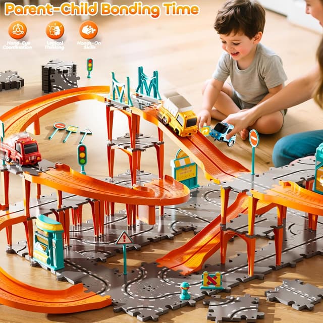 Thumbnail 2 de KIZONLY Puzzle Racer 4-Tier Car Track Set