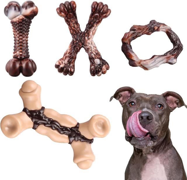 Detalle de Durable nylon dog chew toys for aggressive chewers – 4 pack