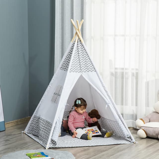 Detalle 2 de HOMCOM Tienda infantil Tipi 120x120x155 cm