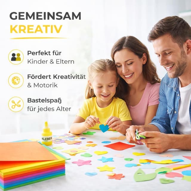 Detalle de DIYtastic 100x buntes Papier (140 g/m²) für Drucker & Basteln – Tonpapier in Farben