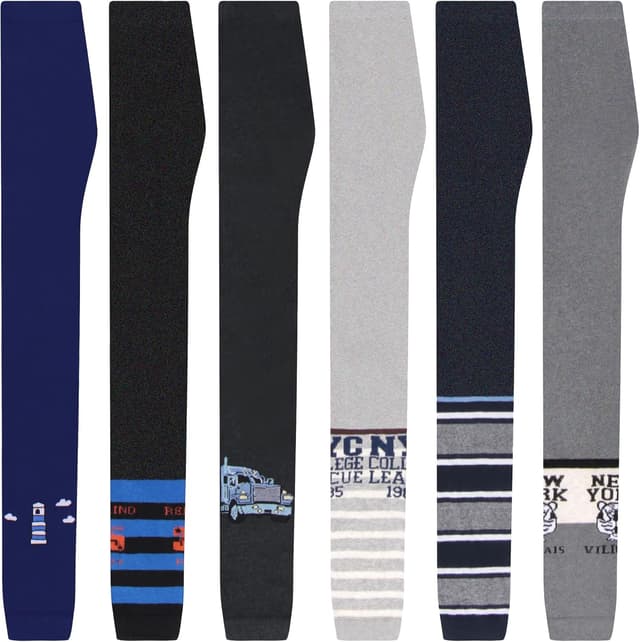 Detalle de Confezione da 6 leggings termici per bambini L&K-II (alla caviglia) in cotone, per primavera e autunno