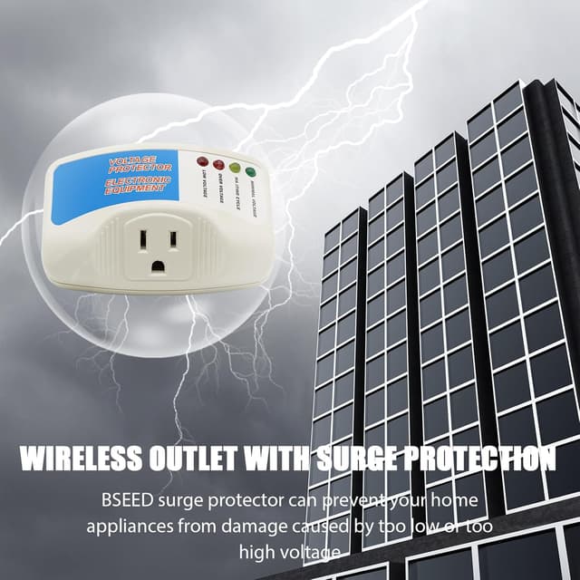 Detalle de BSEED Surge Protector for Home Appliances (Single Outlet, 120V/15A, 1875W) — 2 Pack