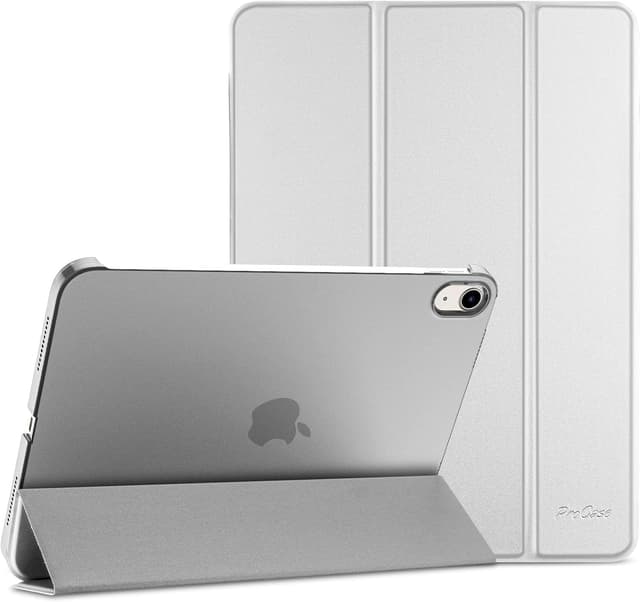 Detalle de ProCase Hülle für iPad A16 (11. Generation 2025) & iPad 10. Generation (2022) – Smart Cover Hardcase in Silber