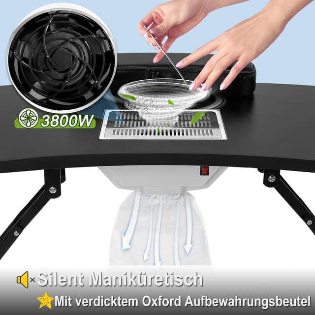 Thumbnail 3 de YRHome Table de manucure pliable avec aspiration