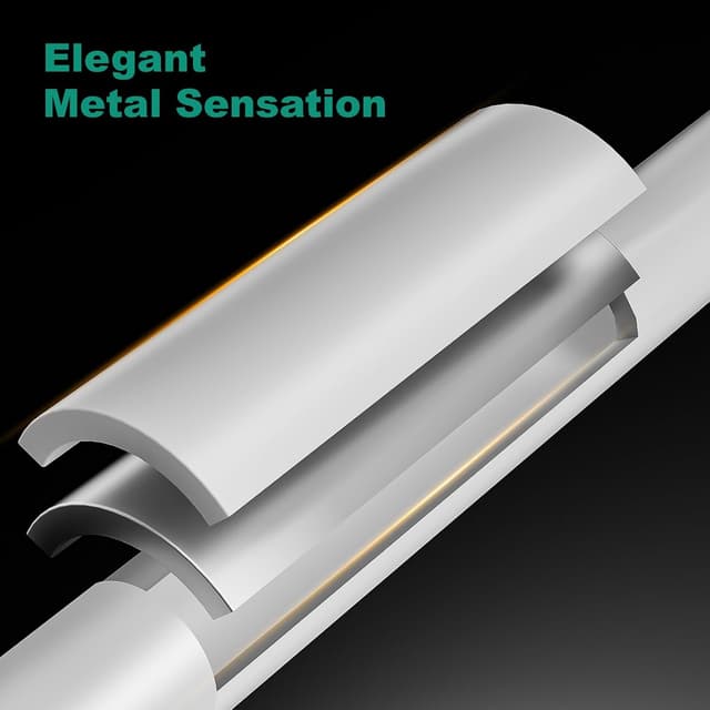 Detalle de ECOTINY TV Easel Tripod Stand (White) for 43–65 inch TVs – height-adjustable, swivel ±45° with wooden tray