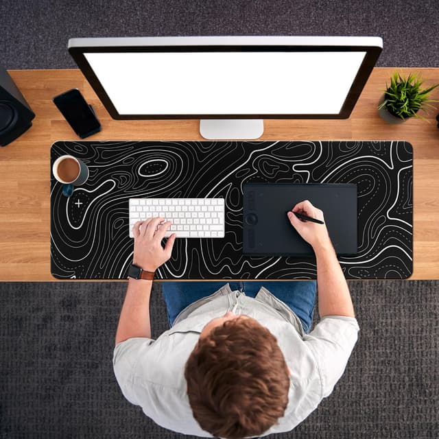 Thumbnail 6 de HoYiXi 600 x 300 mm soft smooth mouse pad with waterproof PU leather and anti-slip rubber base