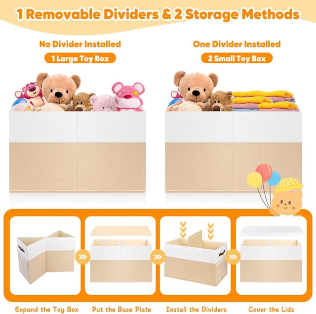 Thumbnail 5 de Mabahoo Large Toy Box 25"x13"x16" Storage Chest