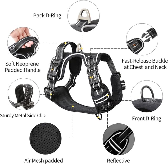 Detalle de HEELE Dog Harness for No Pull Walks XS