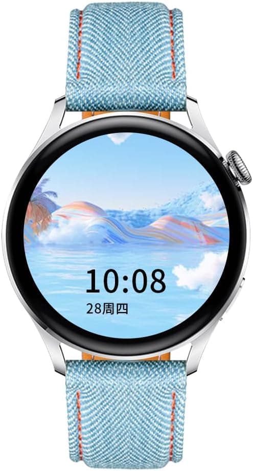 Detalle 2 de Triblanc Denim Canvas Watch Straps (18mm, 20mm, 22mm) with Quick Release – smartwatch style replacement bands