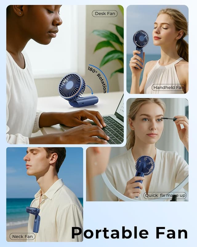 Thumbnail 6 de TUNISE Handheld Fan (4000mAh) with LED display, 6 speeds and 180° adjustment