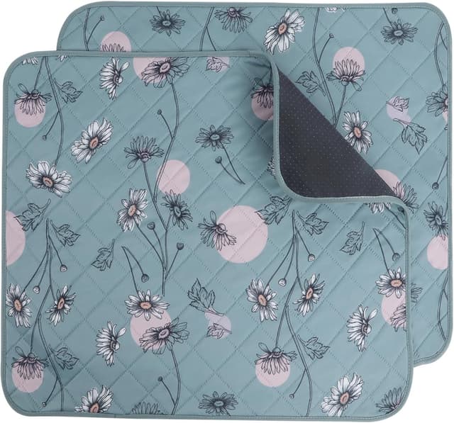 Detalle de IEUUMLER 2er-Pack waschbare Welpenunterlagen (60 x 60 cm) für Laufstall, Autositz & Sofa – Wiederverwendbar & schnell absorbierend