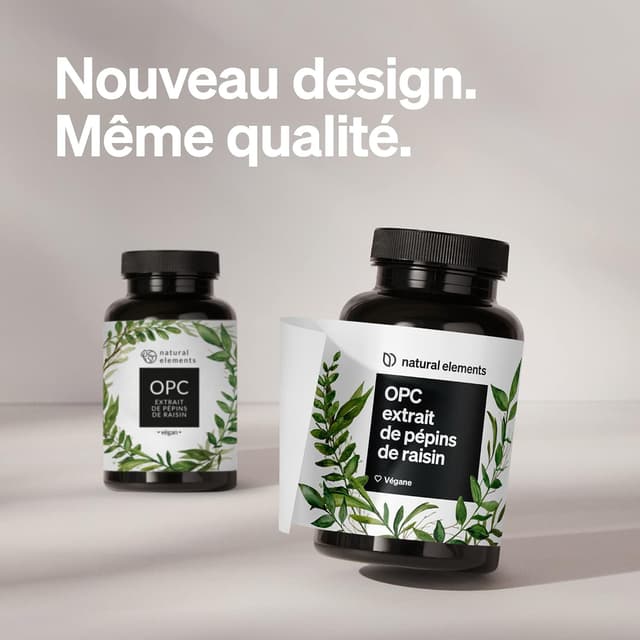 Detalle 2 de OPC extrait de pépins de raisin – 240 gélules (8 mois) d’origine raisins français, végane, fabriqué en Allemagne