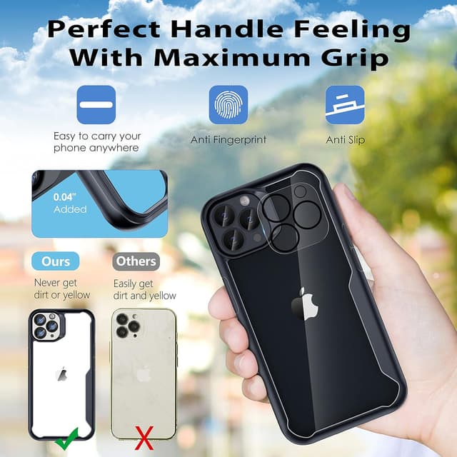 Detalle de ORETECH Funda iPhone 14 Pro MAX con Protectores de Pantalla