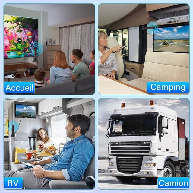 Thumbnail 6 de Antenne TV intérieure TNT HD 2026 rouge