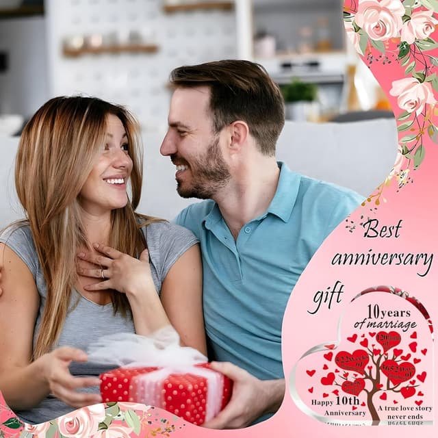 Thumbnail 2 de Heart Shaped Acrylic 5.18in Anniversary Plaque