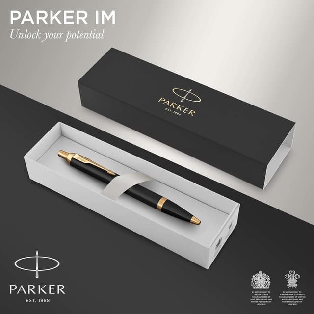 Detalle 2 de Parker IM Bolígrafo negro dorado | Estuche de regalo ✒