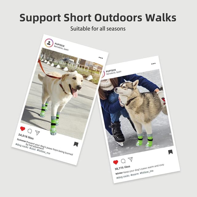 Thumbnail 5 de PUPTECK Chaussettes antidĂ©rapantes taille M pour chien đŸ