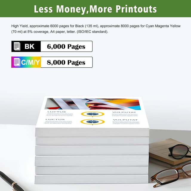 Detalle de GREENPRINT 31 32XL Inchiostro Multipack compatibile per HP Smart Tank (5 confezioni: 2×N, C, M, G)