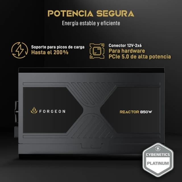 Detalle 2 de Forgeon Reactor 850W fuente ATX 3.1