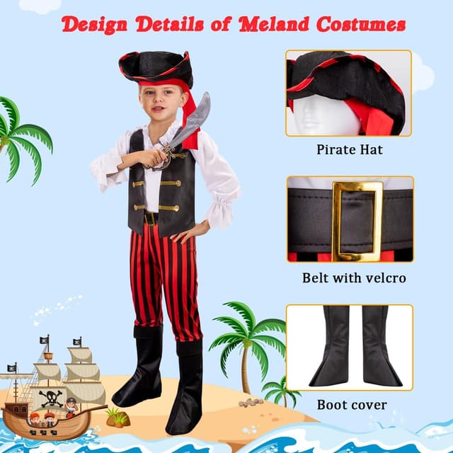 Detalle 2 de MELAND Pirate Costume Kids 3-10