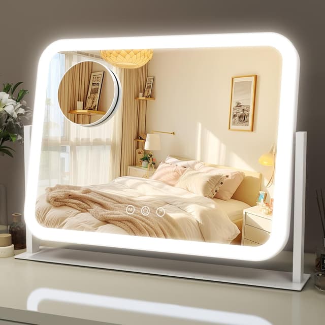 Imagen de ROLOVE 17"x13" Lighted Vanity Mirror with 10X Magnification 💄 en OfertitasTOP