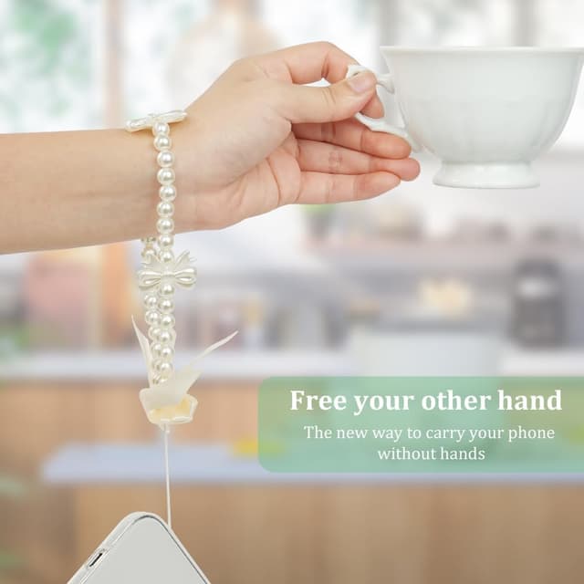 Detalle 2 de OFFCUP Phone Charm en pierres naturelles : porte-téléphone au poignet anti-perte