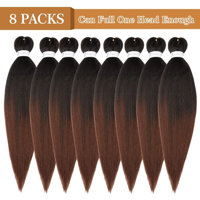 Detalle de Braiding Hair Pre Stretched 24 inch Ombre Braiding Extensions (8 Packs) Soft Yaki Texture