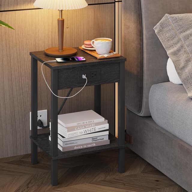 Thumbnail 1 de VIMBER 2-Tier Side Table with Charging Station