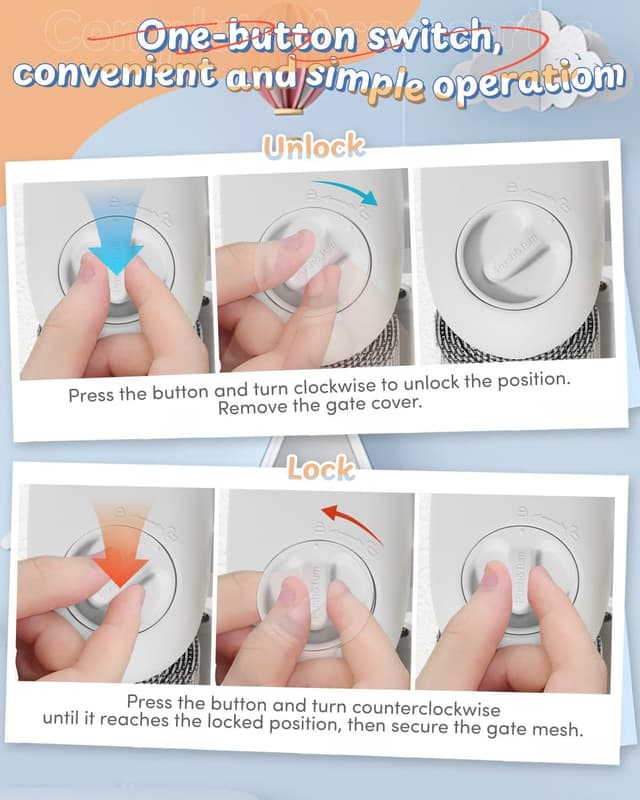 Thumbnail 5 de Retractable Stair Gate 55" Mesh Barrier