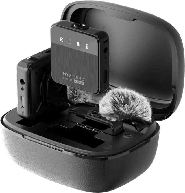 Detalle de Easypix My Studio kabelloses Mikrofon Duo – Funksystem für Vlogs, Interviews & mehr