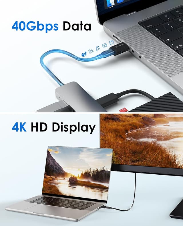 Detalle de Magtame Magtame Plastic Fiber USB‑C Magnetadapter 24‑Pin (2er‑Set) mit 240W, 40Gbps & 4K‑Video