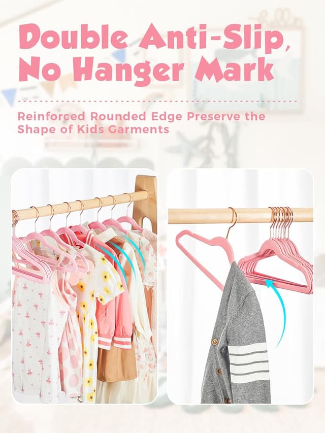 Thumbnail 1 de Smartor Kids Velvet Hangers 14 in, 50-pack