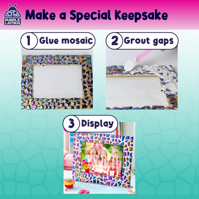 Thumbnail 3 de PURPLE LADYBUG Photo Frame Mosaic Kit 1pc