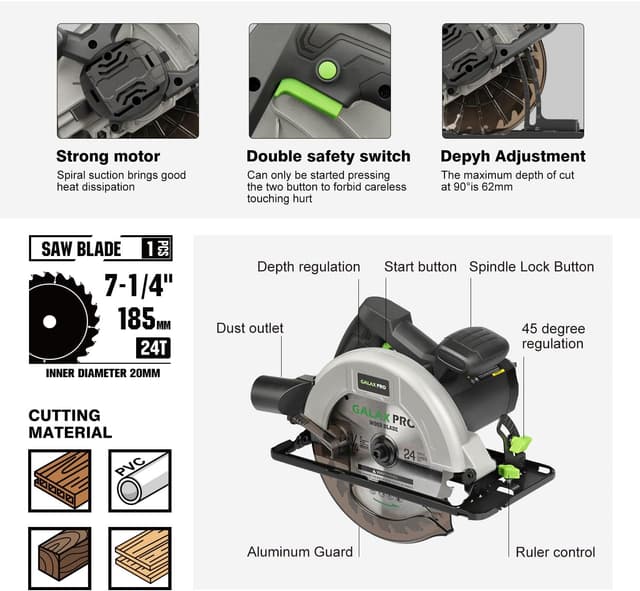 Thumbnail 4 de GALAX PRO Sierra Circular 1400W 185 mm