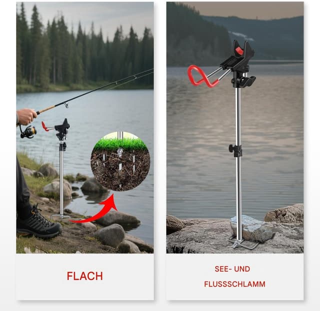 Detalle 1 de Leeko Rutenhalter Edelstahl, 2er-Set für Angeln