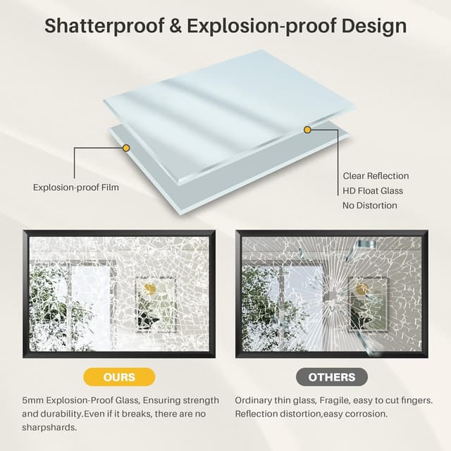 Thumbnail 6 de Briivue 24x32 Inch Black Bathroom Mirror