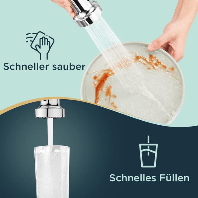 Detalle 2 de FORIOUS Wasserhahn Küche mit 360° Schwenk