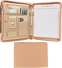 Detalle de BLU MONACO Peach Beige Vegan Leather Portfolio Binder