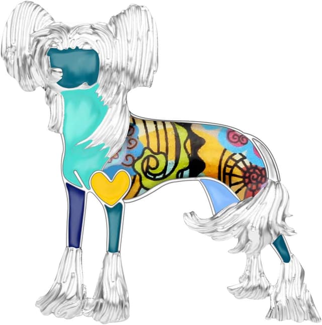 Imagen de WEVENI Emaille Chinesischer Schopfhund Brosche 47 mm en OfertitasTOP